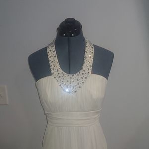 White Formal Halter Dress